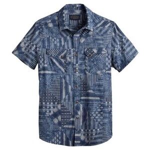 NWT Men’s Pendleton Short Sleeve Laramie Button Down Shirt Blue Bandana, Size L